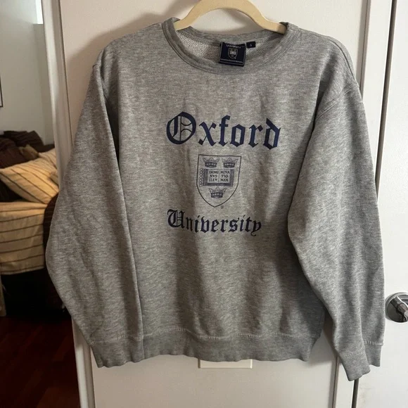 Oxford University Gray Crewneck Sweatshirt - Picture 1 of 5